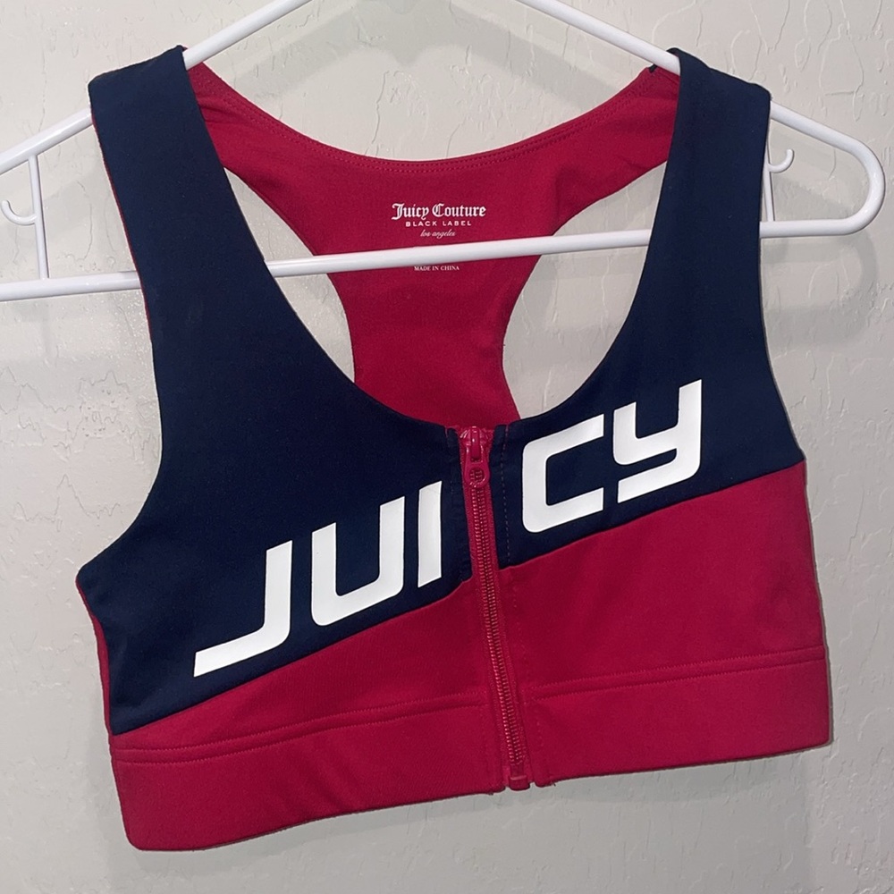 Juicy Logo Color Block Sports bra with zipper size small , great condition